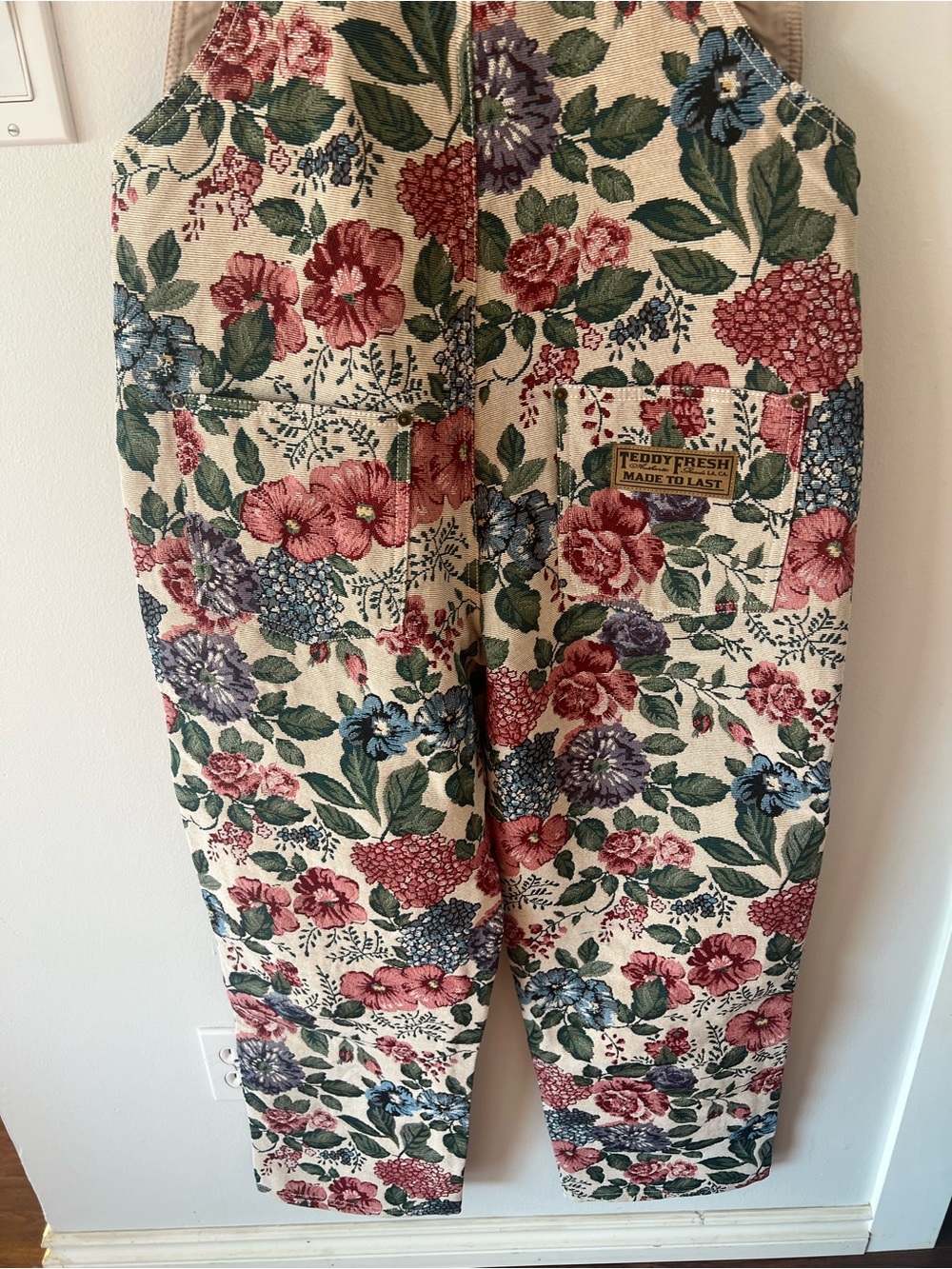 NEW Teddy Fresh Floral Tapestry Overalls Women’s Small S Jacquard Weave Inspired - Picture 11 of 12